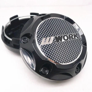 4 pcs 68 mm for W Work Black Logo Alloy Wheel Center Caps Rim Hub Caps - Picture 1 of 5