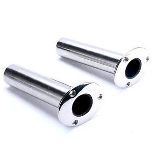 2X Soporte para caña de pescar para barco 316 acero inoxidable 15 grados drenaje cardán pasador inferior - Imagen 1 de 7