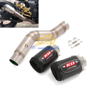 Deslizable para Yamaha YZF R1 MT-10 2009-2014 puntas de escape silenciador de carbono tubo de enlace medio Foto 1 de 4