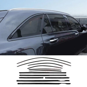 Borde de cubierta de ventana negra de acero para Mercedes-Benz Clase GLC SUV 2016-2022 - Imagen 1 de 13