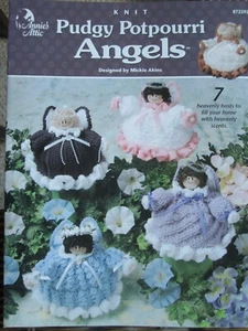 ANNIE'S ATTIC KNIT PUDGY POTPOURRI ANGELS PATTERN LEAFLET - 7 DESIGNS - OOP - Picture 1 of 2