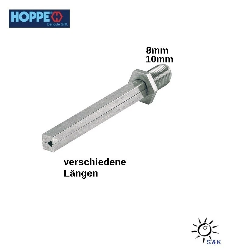 Hoppe FDW-Profilstift verzinkt Vierkant 8 mm + 10 mm Länge: 80 , 100 + 120 mm