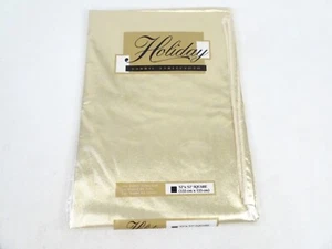 Kemp & Beatley Table Cloth Square Fabric Gold 52" x 52" Holiday U.S.A. NOS - Picture 1 of 5