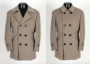 Brunello Cucinelli 100% Cashmere DB Pea Coat Jacket - L / XL - $8000 Retail - Picture 1 of 14