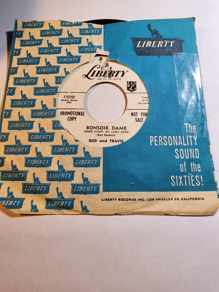 BUD AND TRAVIS : BONSOIR DAME/TRULY DO PROMO 1959 LIBERTY GOOD+ F255 - Image 1 of 1