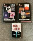 Lot de 3 livres vintage Michael Crichton Time Life Jurassic Park Rising Sun State Fear 