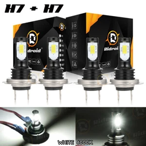 RIDROID 4x H7 Super Bright CSP LED Headlight Bulb Kit High Low Beam 6000K White - Picture 1 of 12