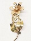 Krementz Vintage Signed Flower Brooch Pin  12k Gold Filled Triple Tone 7.76g