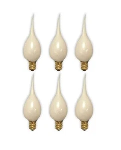 6 LED Silicone Dipped, Pearlized, Electric Candle Lamp Bulbs 0.7 Watt E12 Base - Picture 1 of 2