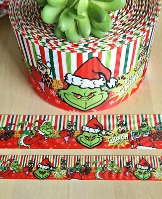 7/8, 1.5 & 3" (1 YD) Christmas Grosgrain Ribbon Cindy Lou Fred Reindeer - Image 1 of 2