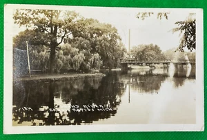 RPPC Postcard Grand river Eaton Rapids Michigan 1942 Postmark. - Picture 1 of 2