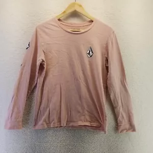 Volcom Logo Tee Shirt Mens Small S Long Sleeve Pullover Top Stretch 100% Cotton - Picture 1 of 6