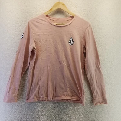 Volcom Logo Tee Shirt Mens Small S Long Sleeve Pullover Top Stretch 100% Cotton - Image 1 of 4