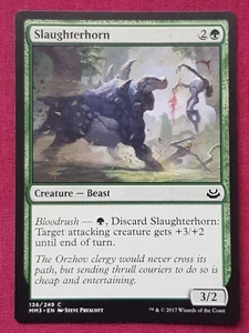 Magic The Gathering MODERN MASTERS 2017 MM3 SLAUGHTERHORN green card MTG - Picture 1 of 2