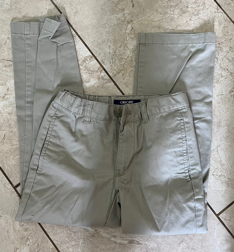 切诺基终极裤子 8 卡其色 100% 棉制服休闲裤 男孩 青少年 — 第 1/4 张图片