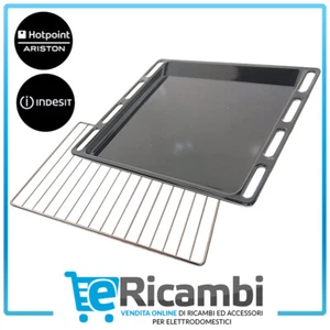 Leccarda Nera + Griglia Forno Hotpoint Ariston Indesit 447x365mm Originali - Foto 1 di 6
