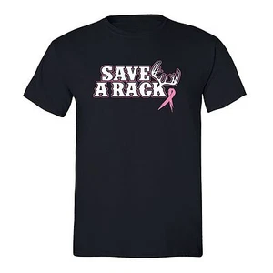Save a Rack Breast Cancer awareness T-shirt PINK Ribbon survivor support Tshirt - Picture 1 of 1