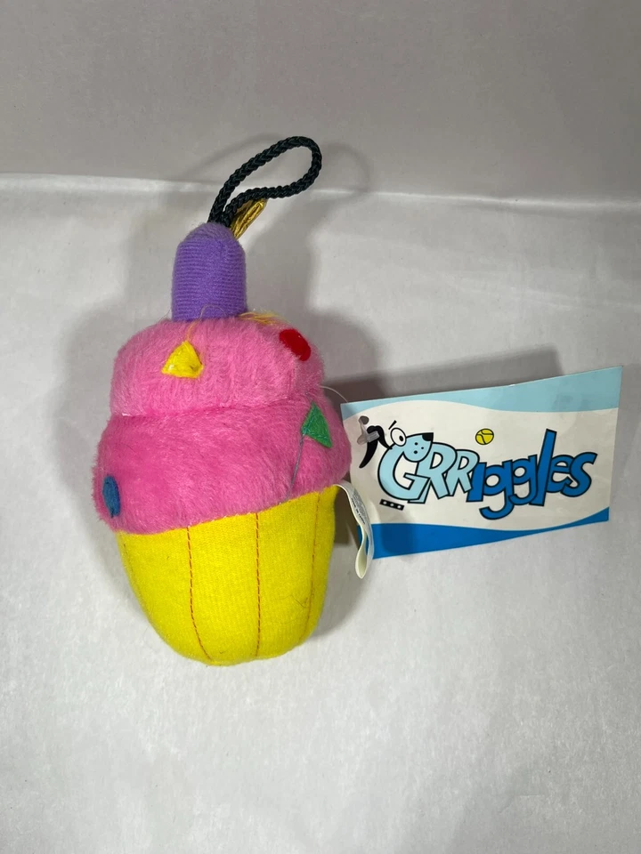 Plush Cupcake Dog Toy with Squeaker Grriggles Party Pup Birthday Collection - Image 1 of 4