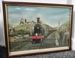 Cuthbert Hamilton Ellis Art Framed Print Steam Train Corfe Castle 1967 - Imagen 1 de 10