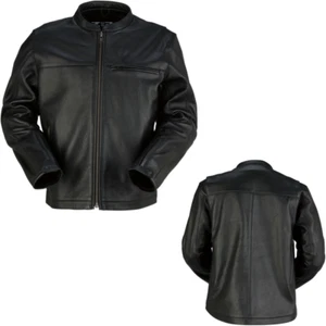 Z1R Munition Black Leather Street Motorcycle Riding Jacket - Pick Size - Foto 1 di 5