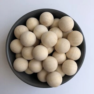 100X Wholesale Round Wood Beads 19mm Undrilled Natural Wooden Bead Craft No Hole - Bild 1 von 6