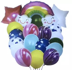 Rainbow Foil Balloons Birthday Party Decoration for girls, Cloud, Baby Showers - Picture 1 of 4