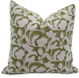 Handmade Block Print 18X18 Thick Linen Throw Vintage Pillowcase Cushion Cover... - Picture 1 of 6
