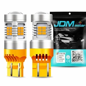 JDM ASTASR 2X T20 7443 LED Amber Yellow Turn Signal Parking Light Bulbs - Foto 1 di 10