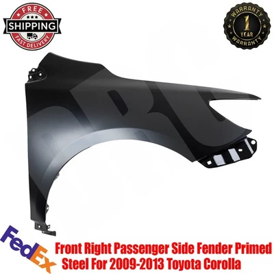 New Front Right Passenger Side Fender Primed Steel For 2009-2013 Toyota Corolla Foto 1 de 4