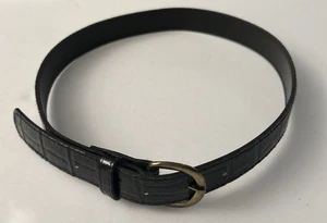 Damen Vintage Lejon Alligator genarbtes Steerhide schwarz Gürtel Größe M 33" - Bild 1 von 1