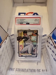 2024 Bowman Paul Skenes Paper Prospects #BP125 RC PSA 10 Gem MINT 💎 💎 💎 🔥🔥 - Picture 1 of 3