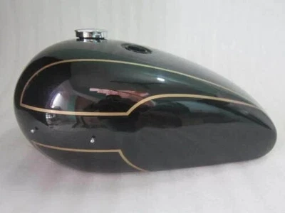 Depósito de gasolina de acero pintado negro apto para Triumph T140 con tapa cromada y grifo Foto 1 de 4
