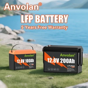 Batería de litio LiFePO4 200AH 100AH 12 voltios DeepCycle con BMS para carrito de golf autocaravana solar - Imagen 1 de 22