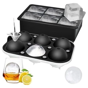 Ice Cube Trays (Set of 2), Sphere Ice Ball Maker with Lid & Large Square Black - Picture 1 of 7