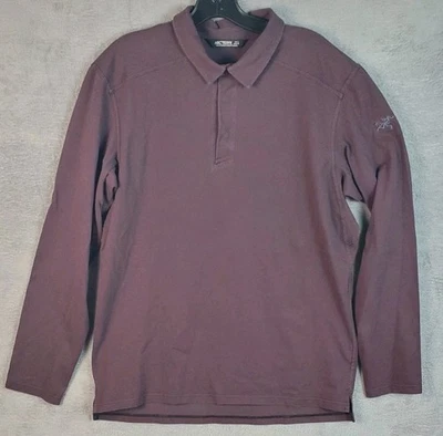 Camisa Polo Arc'teryx Cautive Manga Larga Para Hombre Grande Botón a Presión Granate Foto 1 de 4