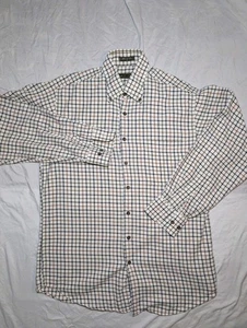 Orvis Signature Twill Shirt Mens Medium White Check Long Sleeve Button Down - Picture 1 of 9