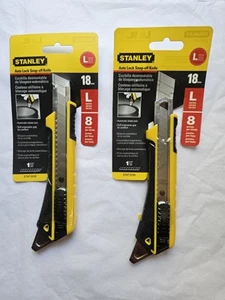 X2 STANLEY® Auto Lock Snap-Off Knife 18mm Ergonomic Grip & Paint Bucket Opener - Picture 1 of 14