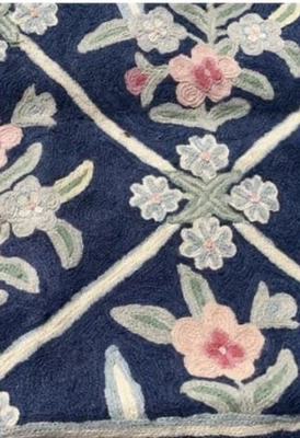 VTG Handmade 100% Wool Aubusson Rug French Style Chain Stitch 6 X 8.75 Approx. - Image 1 of 4