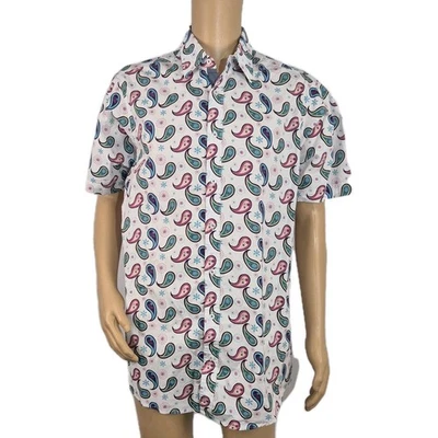 CREMIEUX PREMIUM DENIM Men's Size XXL Shirt Stretch White Paisley Multi  NWT 28 - Image 1 of 4