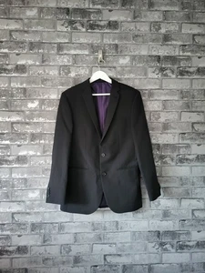 Taylor & Wright Black Tailored Fit Blazer Jacket 36R Purple Lining Formal Smart - Picture 1 of 4