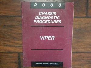 2003 Dodge Viper OEM Factory Chassis Diagnostic Procedures Manual 8127003022 - Picture 1 of 2