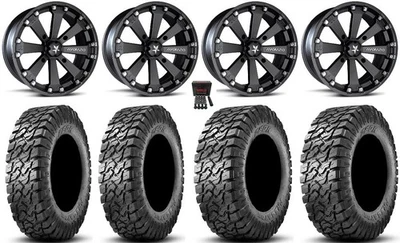 MSA Kore 14" Wheels Black 27" Predator Tires Polaris Sportsman / RZR / Ranger - Image 1 of 4