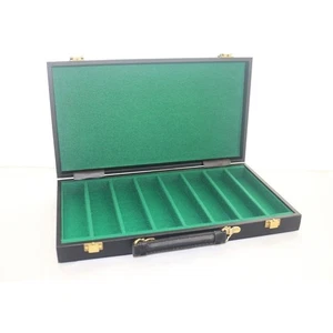 Black Vinyl Faux Leather Poker Chip Case 400 Chip Capacity NEW (cl4) - Picture 1 of 3