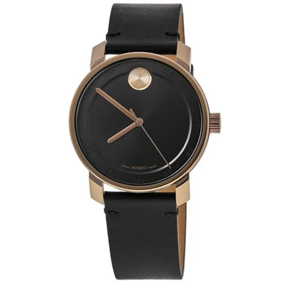 New Movado Bold Access Black Dial Leather Strap Men's Watch 3600945 - Image 1 of 4