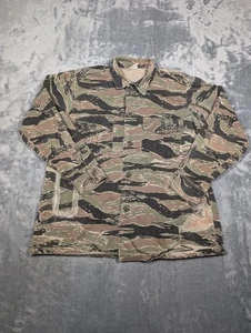 Tigerstreifen Camouflage Utility Hemd Herren Large 100 % Baumwolle Knopfleiste Militär - Bild 1 von 11