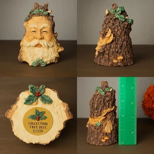 Waldbaum Weihnachtsmann Figur Rindenstil Wald Weihnachtsmann 6" Weihnachtsdeko - Bild 1 von 5