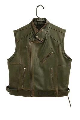 Leather Vest for Bikers Harley Davidson Motorbike Distresses Vest - Image 1 of 2