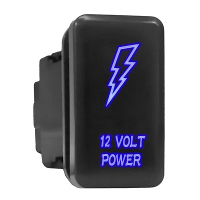 STARK INDUSTRIES 12 VOLT POWER Blue Backlit Switch Tall Push Button 1.54"x 0.83" (Fit: Toyota)