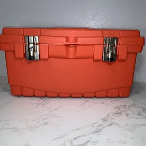 Cassetta degli attrezzi vintage Home Depot arancione 19" taglia media Homer con chiusure in metallo - Foto 1 di 13