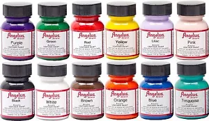 Angelus Acrylic Shoes Boots Handbags Leather Paint/Dye 1 oz/29.5 mL - Picture 1 of 49
